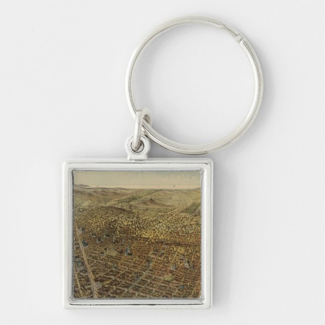 San Francisco Birds eye view Key Ring (Front)