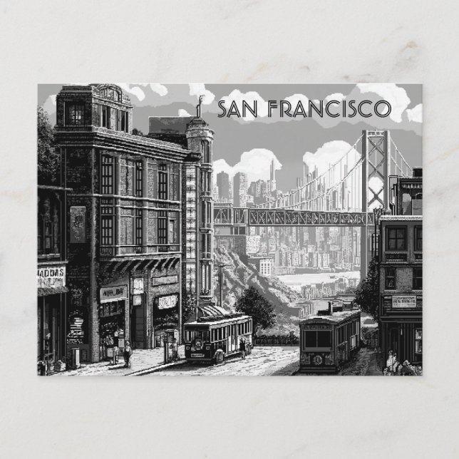 San Francisco Black and White Travel postcard (Front)
