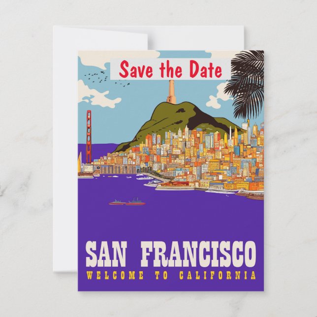 San Francisco Bridge Purple Wedding Invitation (Front)
