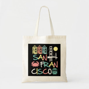 San Francisco Bridge SF Icons Vintage California D Tote Bag