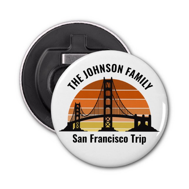 San Francisco Bridge Sunset Custom Trip Souvenir Bottle Opener (Front)
