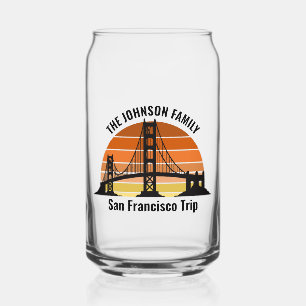 San Francisco Bridge Sunset Custom Trip Souvenir Can Glass