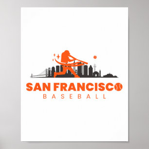 San Francisco Bysebyll Vintage Player Retro Byseby Poster