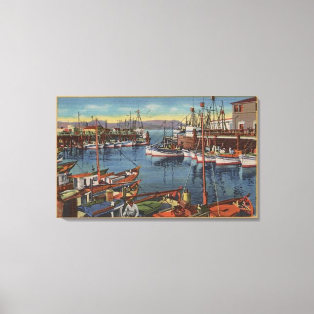 San Francisco, CA Fishing Fleet at Fisherman's Canvas Print (Front)