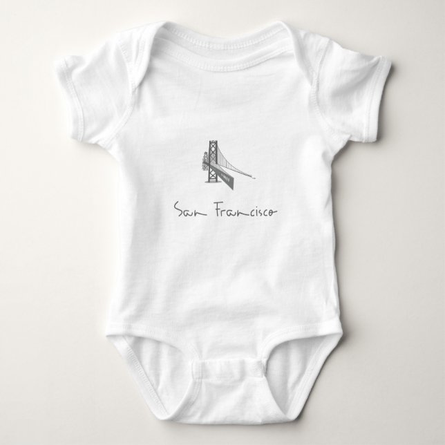 San Francisco CA Golden Gate Bridge Baby Bodysuit (Front)