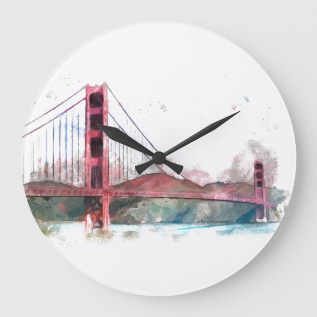 San Francisco, CA - Golden Gate Bridge Large Clock (Front)