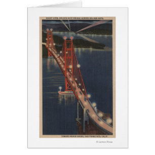 San Francisco, CA - Night View of Golden Gate