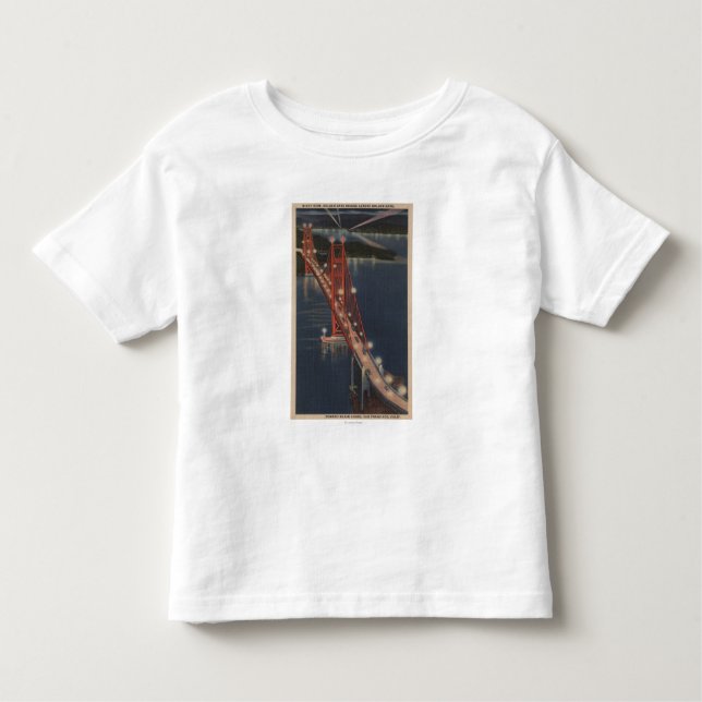 San Francisco, CA - Night View of Golden Gate Toddler T-Shirt (Front)