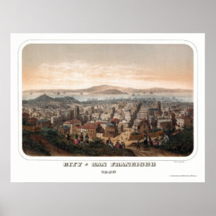San Francisco, CA Panoramic Map - 1860 Poster