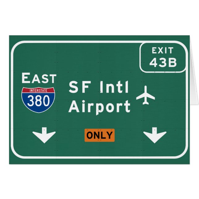 San Francisco CA SFO Airport I-380 E Interstate - (Front Horizontal)