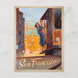 San Francisco, CA - Trolly Postcard