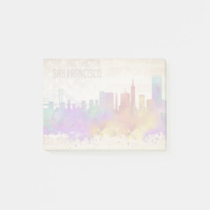 San Francisco, CA   Watercolor City Skyline Post-it Notes