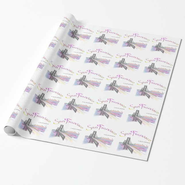 San Francisco, CA Wrapping Paper (Unrolled)