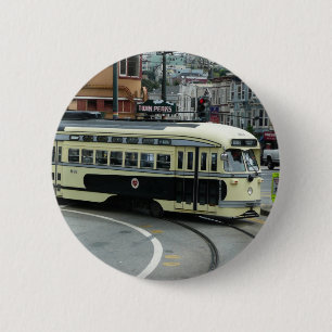 San Francisco Cable Car 6 Cm Round Badge