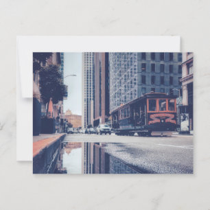 San Francisco Cable Car and Cityscape Reflection Postcard