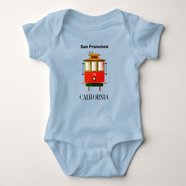San Francisco Cable Car Baby Bodysuit (Front)