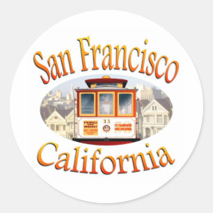 San Francisco Cable Car Classic Round Sticker