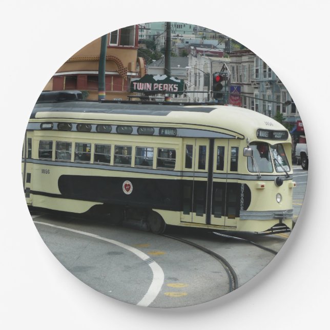 San Francisco Cable Car Paper Plate (Front)