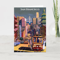 San Francisco Cable Car Vintage Travel Poster