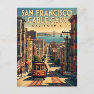 San Francisco Cable Cars California Postcard