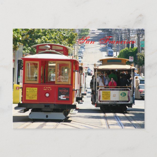 San Francisco Cable Cars Postcard (Front)