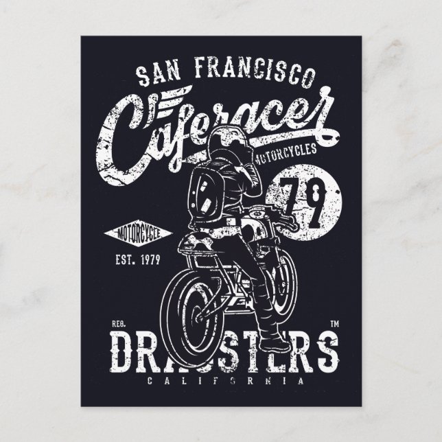 San Francisco Cafe Racer Motor California Postcard (Front)