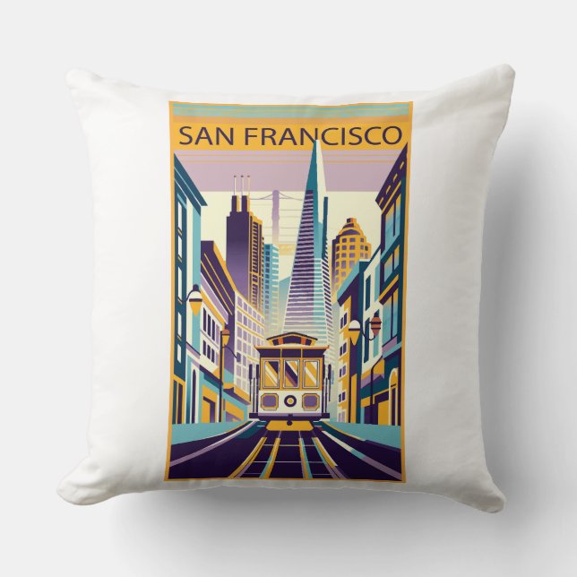 San Francisco California Art Deco Cushion (Front)