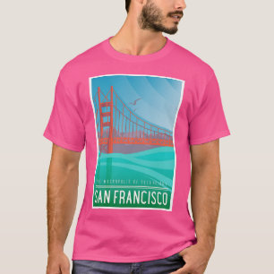 San Francisco California Art Deco Nouveau Travel P T-Shirt