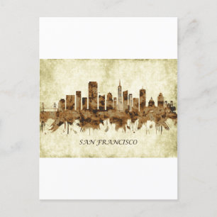 San Francisco California Cityscape Holiday Postcard