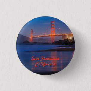 San Francisco California Golden Gate Bridge 3 Cm Round Badge