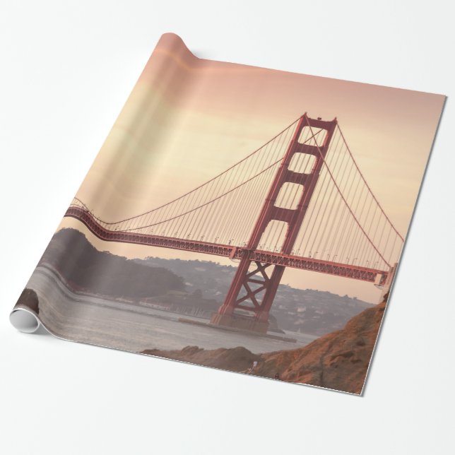 San Francisco California Golden Gate Bridge Photo Wrapping Paper (Unrolled)