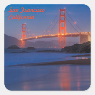 San Francisco California Golden Gate Bridge Square Sticker