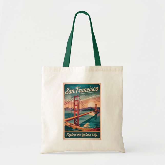 San Francisco California Golden Gate Bridge Travel Tote Bag (Front)