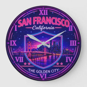 San Francisco California Golden Gate Large Clock