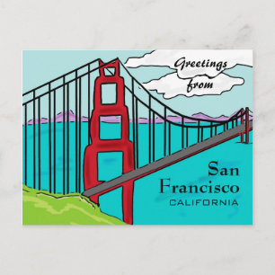 San Francisco California golden gate postcard