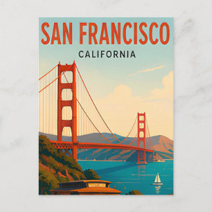 San Francisco California Golden Gate Skyline Postcard