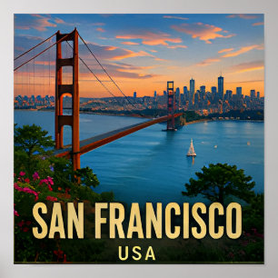 San Francisco California Golden Gate travel gift Poster