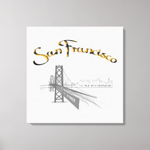 San Francisco, California Grey Gold Canvas Print