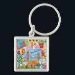 San Francisco, California Key Ring<br><div class="desc">Global Travel XI by Farida Zaman. Image features the city of San Francisco,  California with various famous landmarks and elements of the city. | SID23322</div>
