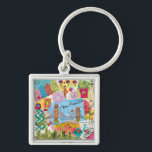 San Francisco, California Key Ring<br><div class="desc">Global Travel XI by Farida Zaman. Image features the city of San Francisco,  California with various famous landmarks and elements of the city. | SID23322</div>