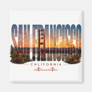 San Francisco California Modern City View Magnet