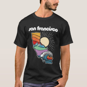 San Francisco California Outdoors Retro Nature Gra T-Shirt