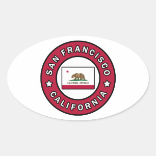 San Francisco California Oval Sticker