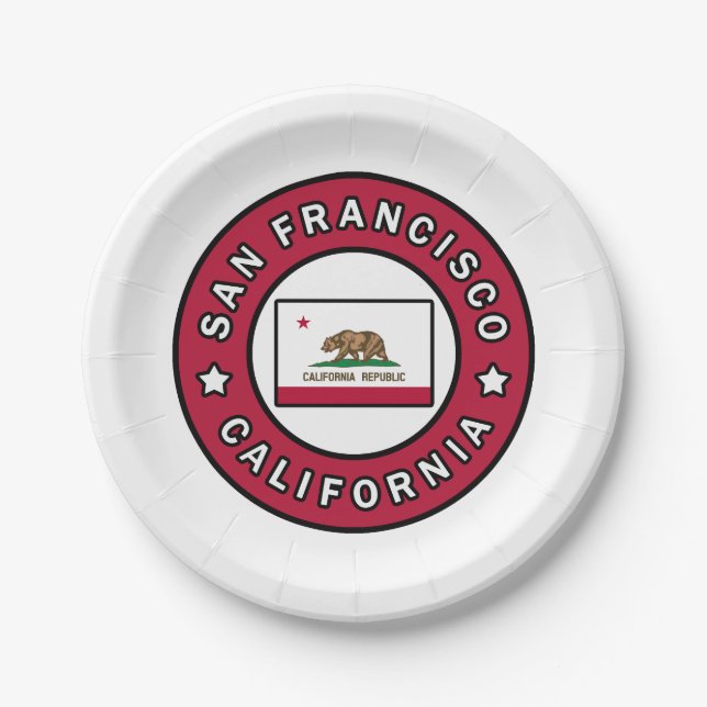 San Francisco California Paper Plate (Front)