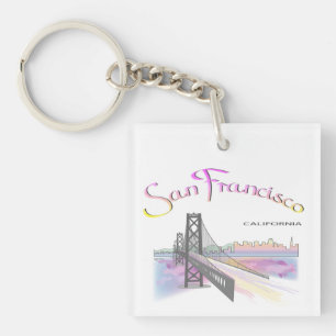 San Francisco, California Rainbow Colours Key Ring