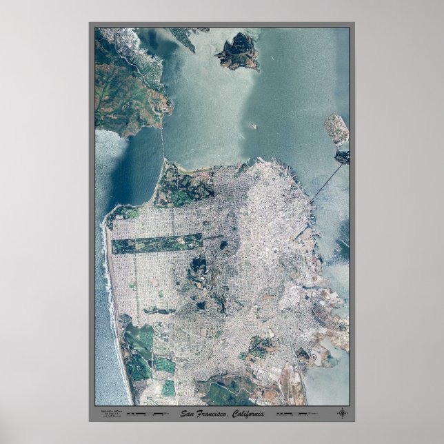 San Francisco, California satellite poster (Front)