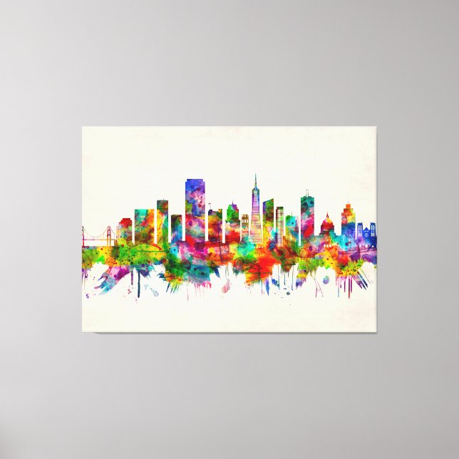 San Francisco California Skyline Canvas Print (Front)
