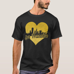 San Francisco California Skyline Heart Vintage 1 T-Shirt