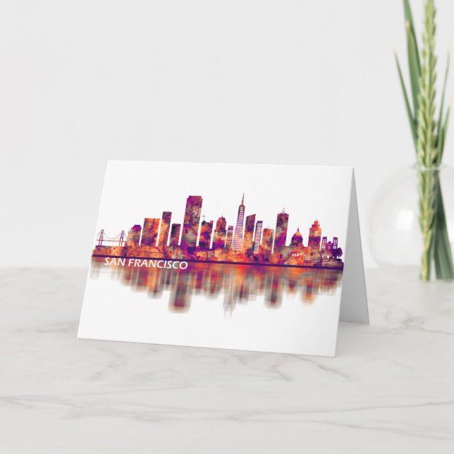 San Francisco California Skyline Holiday Card (Front)