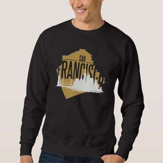 San Francisco California Skyline Silhouette Outlin Sweatshirt (Front)